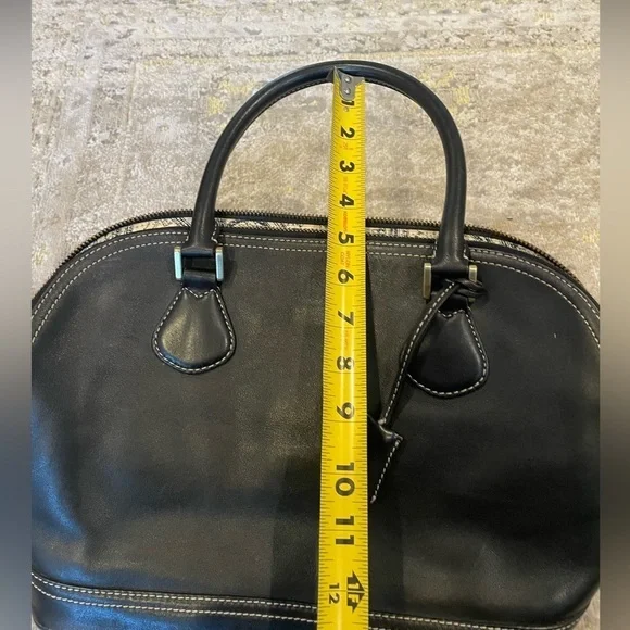 J. Crew Black Leather Satchel Handbag - Picture 8 of 11